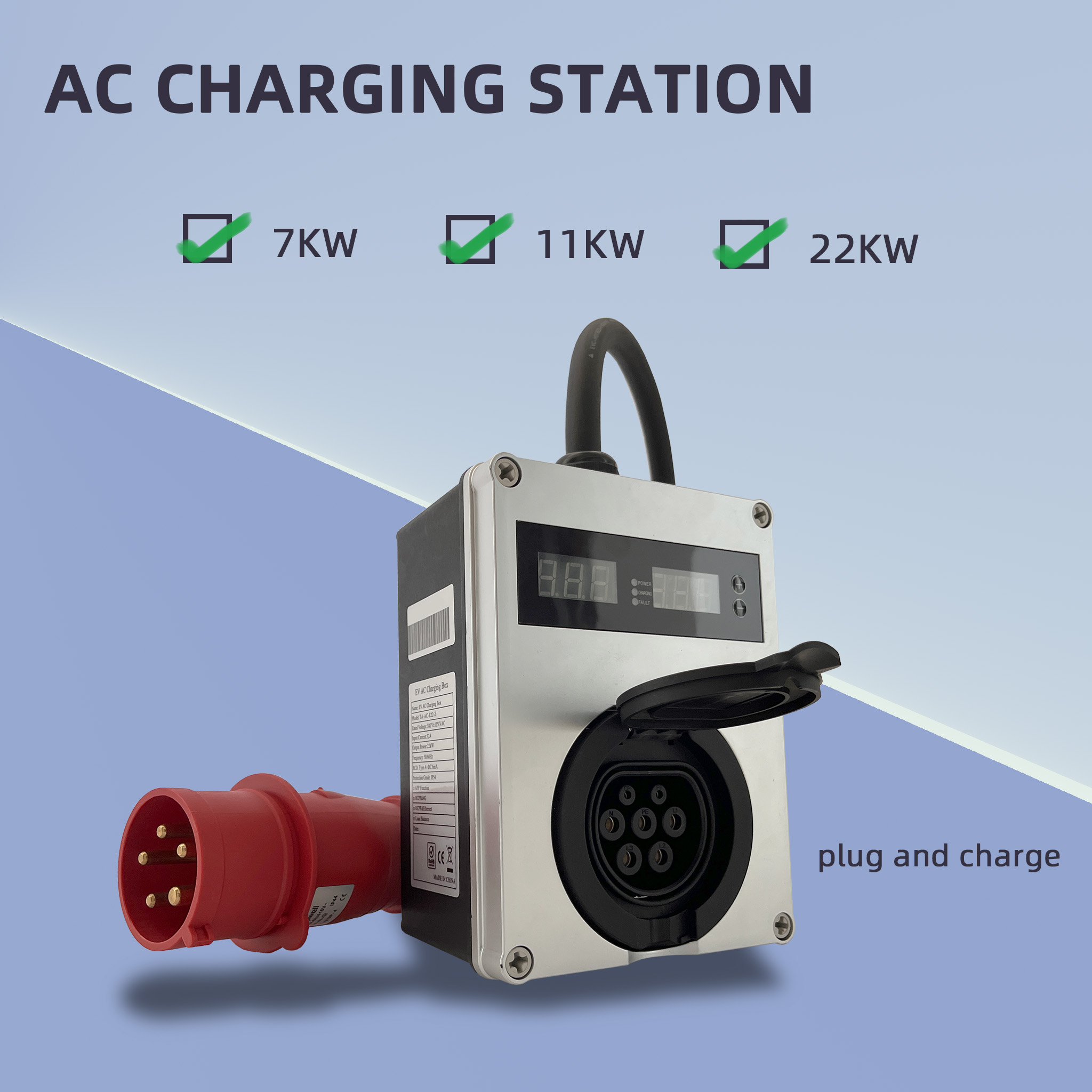 New Tary EV AC Portable Charge - đánh giá và giá Type 2 Portable Ev Charger 11Kw Cee